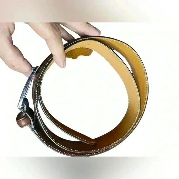 To Boot New York ADAM DERRICK Cognac Calf belt sz 38 preloved - Picture 2 of 5